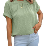 Nadorine Casual Swiss Dot Chiffon Summer Tops