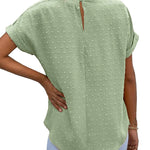 Nadorine Casual Swiss Dot Chiffon Summer Tops