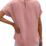 Nadorine Casual Swiss Dot Chiffon Summer Tops