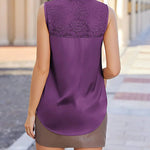 Womens Silk Satin Tank Tops V-Neck Sleeveless Camisole Tops Summer Cami Tank Dressy Tops - Nadorine (Us Only)