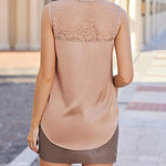 Womens Silk Satin Tank Tops V-Neck Sleeveless Camisole Tops Summer Cami Tank Dressy Tops - Nadorine (Us Only)