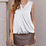 Womens Silk Satin Tank Tops V-Neck Sleeveless Camisole Tops Summer Cami Tank Dressy Tops - Nadorine (Us Only)