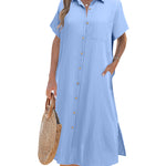 Zeagoo Womens Linen Shirt Dress (US Only)