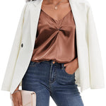 Women's Silk Camisole V Neck Camis Satin Tank Tops Sexy Spaghetti Strap Loose Sleeveless Blouse 2 Packs - Nadorine (Us Only)