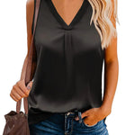 Nadorine Women's Silk Satin Tank Tops