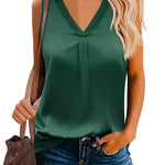 Nadorine Women's Silk Satin Tank Tops