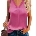 Nadorine Women's Silk Satin Tank Tops