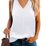 Nadorine Women's Silk Satin Tank Tops