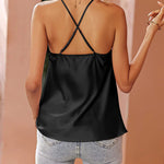 Nadorine Women's Cowl Neck Satin Camisole