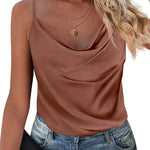 Nadorine Women's Cowl Neck Satin Camisole