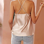 Nadorine Women's Cowl Neck Satin Camisole