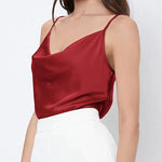 Nadorine Women's Cowl Neck Satin Camisole