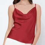 Nadorine Women's Cowl Neck Satin Camisole