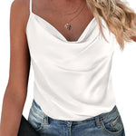 Nadorine Women's Cowl Neck Satin Camisole