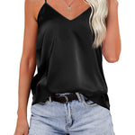 Nadorine Women's Silk Satin Tank Tops