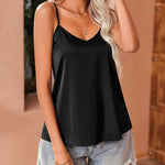 Nadorine Women's Silk Satin Tank Tops