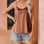 Nadorine Women's Silk Satin Tank Tops
