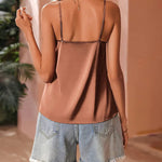 Nadorine Women's Silk Satin Tank Tops