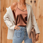 Nadorine Women's Silk Satin Tank Tops