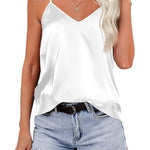 Nadorine Women's Silk Satin Tank Tops