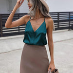 Zeagoo Womens Silk Satin Tank Tops