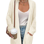 Nadorine Women's Oversized Cardigan Cable Knit V Neck Sweater