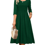 Nadorine Casual Flowy A-Line Midi Sundress with Pockets for Women Casual Beach Vacation Summer 2026