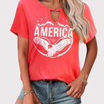 Nadorine American Flag Shirts Short Sleeve Patriotic Shirt