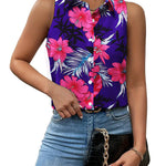 Nadorine Sleeveless Blouses Casual Button Down Shirts