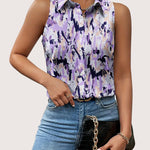 Nadorine Sleeveless Blouses Summer Casual Button Down Shirts