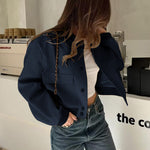 Nadorine Women Bomber Jacket Casual Button Down Shackets