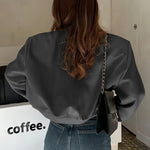 Nadorine Women Bomber Jacket Casual Button Down Shackets