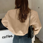 Nadorine Women Bomber Jacket Casual Button Down Shackets