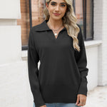 Nadorine Women's Fall Striped Sweater V Neck Oversized Knitted Tops
