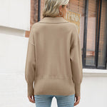 Nadorine Women's Fall Striped Sweater V Neck Oversized Knitted Tops