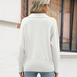 Nadorine Women's Fall Striped Sweater V Neck Oversized Knitted Tops