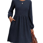 Nadorine Women's Casual Knit Sweater Dress with Pockets