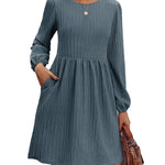 Nadorine Women's Casual Knit Sweater Dress with Pockets