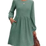 Nadorine Women's Casual Knit Sweater Dress with Pockets