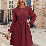 Nadorine Women's Casual Knit Sweater Dress with Pockets
