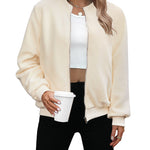 Nadorine Sherpa Fleece Jacket Faux Fuzzy Casual Zip Up Coat