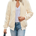 Nadorine Sherpa Fleece Jacket Faux Fuzzy Casual Zip Up Coat