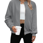 Nadorine Sherpa Fleece Jacket Faux Fuzzy Casual Zip Up Coat