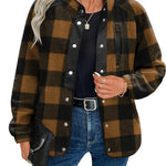 Nadorine Women's Cozy Fleece Jacket Western Aztec Print Coat