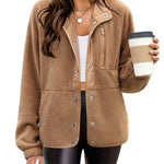 Nadorine Women's Cozy Fleece Jacket Western Aztec Print Coat