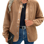 Nadorine Women's Cozy Fleece Jacket Western Aztec Print Coat