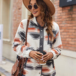 Nadorine Women's Cozy Fleece Jacket Western Aztec Print Coat