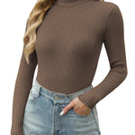 Zeagoo Women's Turtleneck Sweaters Fitted Long Sleeve Shirts