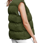 Nadorine Women Sleeveless Warm Jackets Casual Stand Collar Puffer Vest