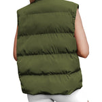 Nadorine Women Sleeveless Warm Jackets Casual Stand Collar Puffer Vest